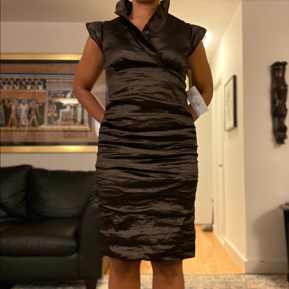 Metallic Brown Nicole Miller Cocktail Dress
